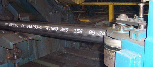 Stahlkennzeichnung von Stahlrohren - seitliche Ansicht - REA JET DOD